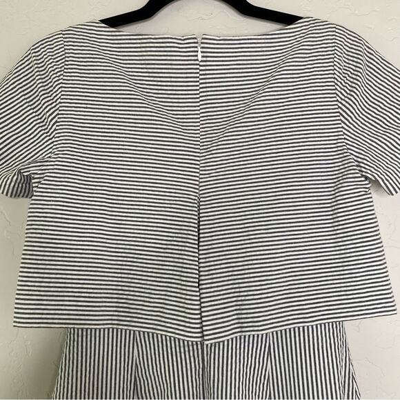 Banana Republic Gray and White Seersucker Layered Dress 0 - Picture 7 of 10